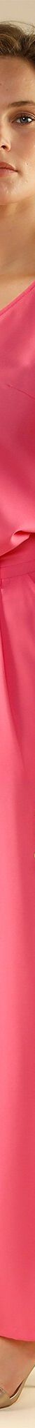 Effen bloes met V-hals en korte mouwen (roze) Effen bloes met V-hals en korte mouwen (roze)